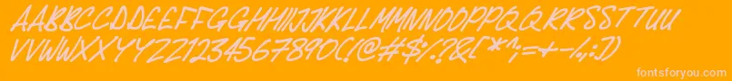 Delicious Scrawl Italic Font – Pink Fonts on Orange Background