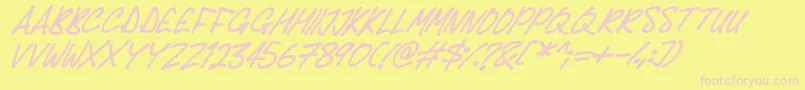 Delicious Scrawl Italic Font – Pink Fonts on Yellow Background