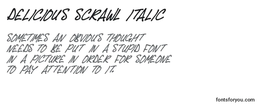 Przegląd czcionki Delicious Scrawl Italic