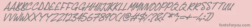 Delicious Scrawl Italic Font – Gray Fonts on Pink Background