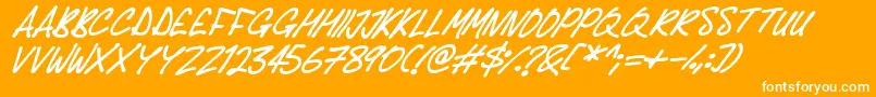 Delicious Scrawl Italic Font – White Fonts on Orange Background