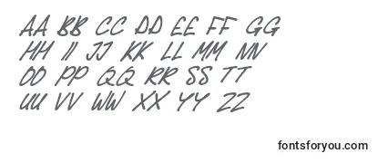 Überblick über die Schriftart Delicious Scrawl Italic
