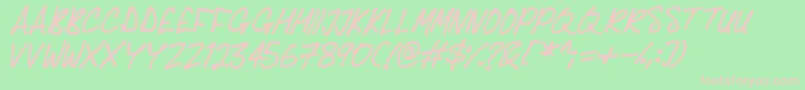Delicious Scrawl-Schriftart – Rosa Schriften auf grünem Hintergrund