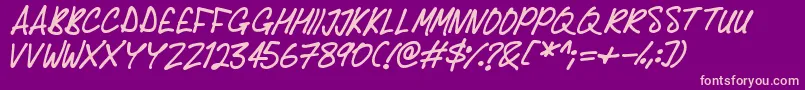 Delicious Scrawl Font – Pink Fonts on Purple Background
