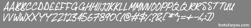 Delicious Scrawl-Schriftart – Weiße Schriften auf grauem Hintergrund