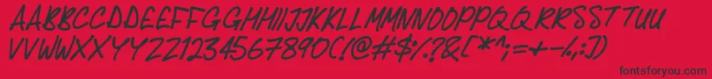 Delicious Scrawl Font – Black Fonts on Red Background