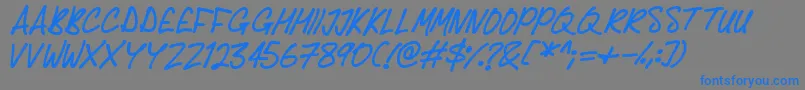 Delicious Scrawl-Schriftart – Blaue Schriften auf grauem Hintergrund