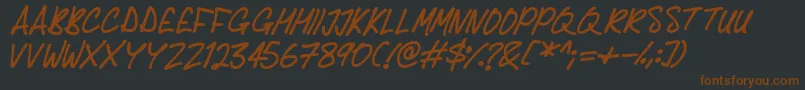 Delicious Scrawl Font – Brown Fonts on Black Background