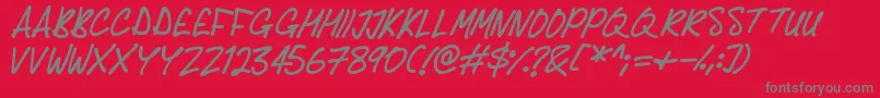 Delicious Scrawl-Schriftart – Graue Schriften auf rotem Hintergrund