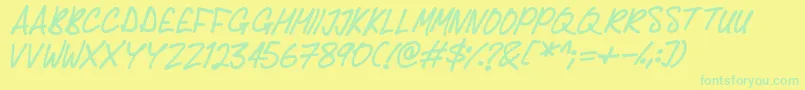 Delicious Scrawl-Schriftart – Grüne Schriften auf gelbem Hintergrund