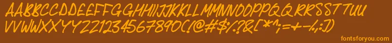 Delicious Scrawl Font – Orange Fonts on Brown Background
