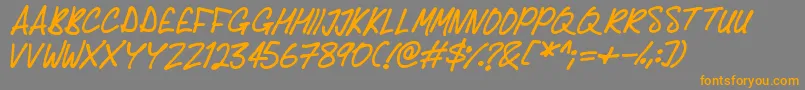 Delicious Scrawl Font – Orange Fonts on Gray Background