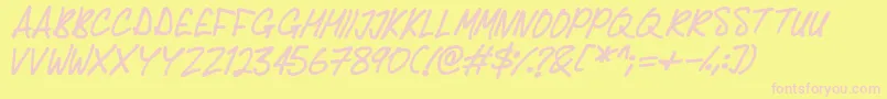 Delicious Scrawl Font – Pink Fonts on Yellow Background