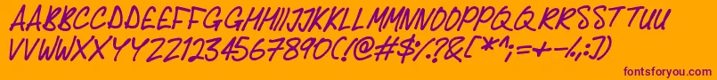 Delicious Scrawl Font – Purple Fonts on Orange Background