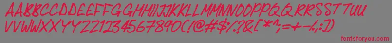 Delicious Scrawl Font – Red Fonts on Gray Background