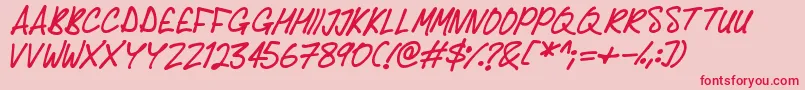 fuente Delicious Scrawl – Fuentes Rojas Sobre Fondo Rosa