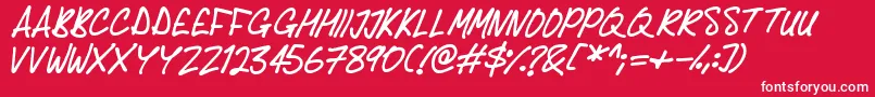 Delicious Scrawl Font – White Fonts on Red Background
