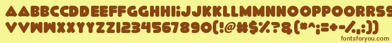 Delicious Font – Brown Fonts on Yellow Background