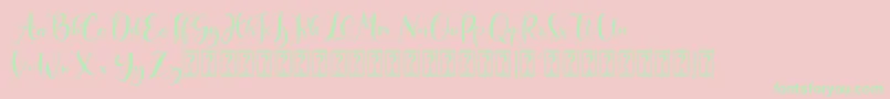 Deliciously Regular Font – Green Fonts on Pink Background