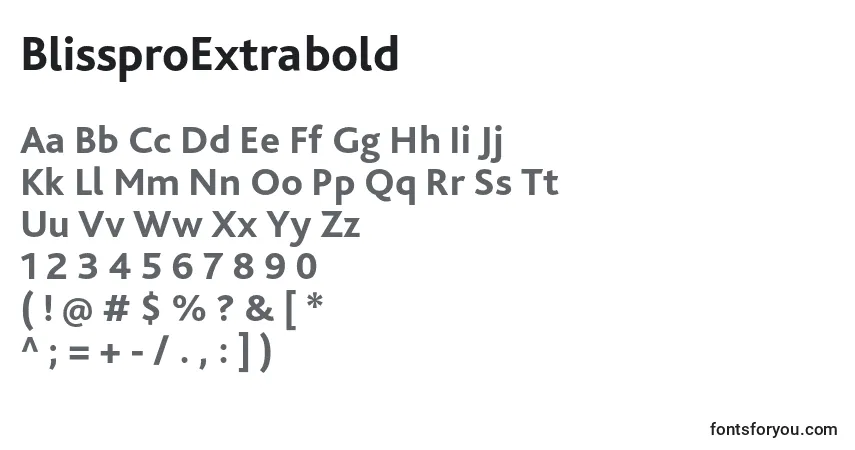 BlissproExtrabold Font – alphabet, numbers, special characters