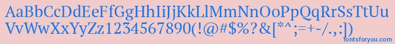 Ptf55f Font – Blue Fonts on Pink Background