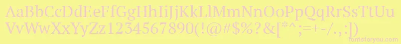 Ptf55f Font – Pink Fonts on Yellow Background