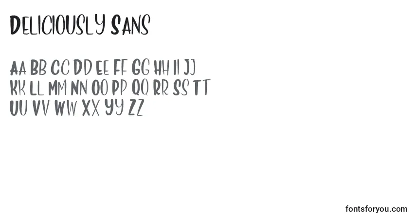 Czcionka Deliciously Sans – alfabet, cyfry, specjalne znaki