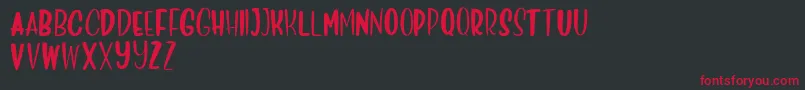 Deliciously Sans Font – Red Fonts on Black Background