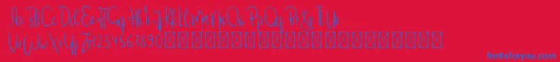 DeliciousYellow PersonalUse-Schriftart – Blaue Schriften auf rotem Hintergrund