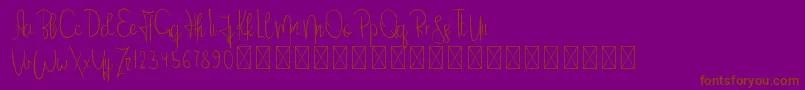 DeliciousYellow PersonalUse-Schriftart – Braune Schriften auf violettem Hintergrund