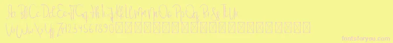 DeliciousYellow PersonalUse-Schriftart – Rosa Schriften auf gelbem Hintergrund