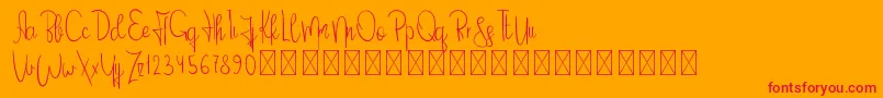 DeliciousYellow PersonalUse-Schriftart – Rote Schriften auf orangefarbenem Hintergrund