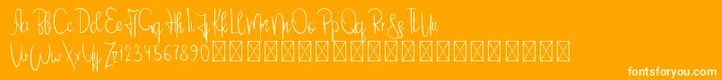 DeliciousYellow PersonalUse-Schriftart – Weiße Schriften auf orangefarbenem Hintergrund