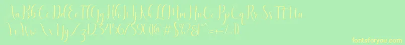 Fonte Delight Script – fontes amarelas em um fundo verde
