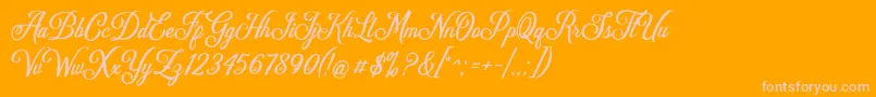 Delighter-Schriftart – Rosa Schriften auf orangefarbenem Hintergrund