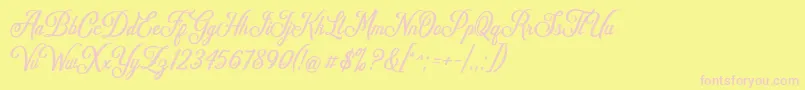 Delighter Font – Pink Fonts on Yellow Background