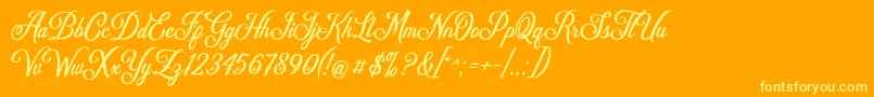 Delighter Font – Yellow Fonts on Orange Background