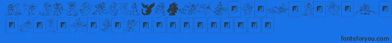 Шрифт Delightful Lil Dragons – чёрные шрифты на синем фоне