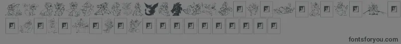 Fonte Delightful Lil Dragons – fontes pretas em um fundo cinza