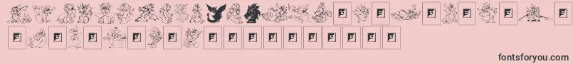 Delightful Lil Dragons Font – Black Fonts on Pink Background