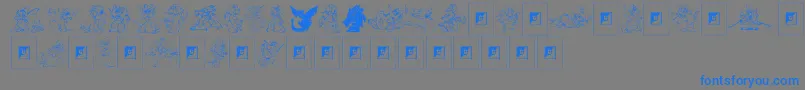 fuente Delightful Lil Dragons – Fuentes Azules Sobre Fondo Gris