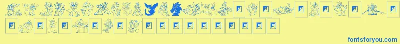 Delightful Lil Dragons Font – Blue Fonts on Yellow Background