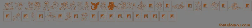 Fonte Delightful Lil Dragons – fontes marrons em um fundo cinza