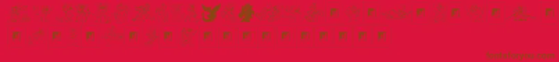 Police Delightful Lil Dragons – polices brunes sur fond rouge