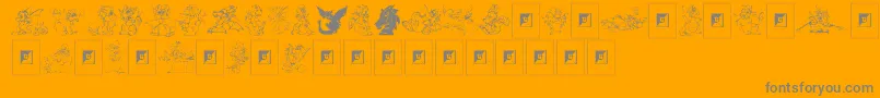 fuente Delightful Lil Dragons – Fuentes Grises Sobre Fondo Naranja