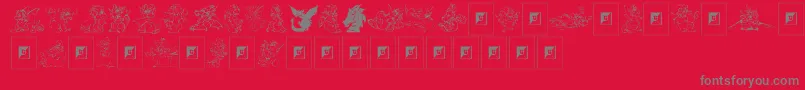 Czcionka Delightful Lil Dragons – szare czcionki na czerwonym tle