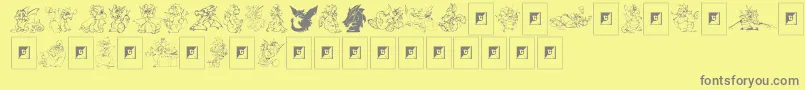 Police Delightful Lil Dragons – polices grises sur fond jaune