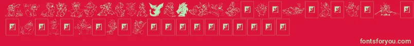 Delightful Lil Dragons Font – Green Fonts on Red Background