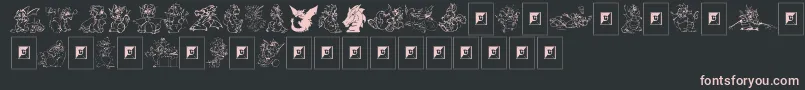 フォントDelightful Lil Dragons – 黒い背景にピンクのフォント