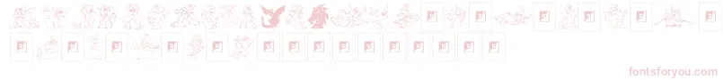 Police Delightful Lil Dragons – polices roses sur fond blanc